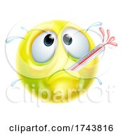 Sick Ill Thermometer Cartoon Emoji Emoticon Face by AtStockIllustration