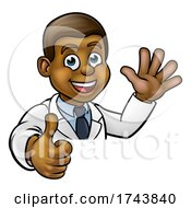 Scientist Cartoon Character Thumbs Up Sign by AtStockIllustration