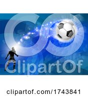 Poster, Art Print Of Soccer Silhouette Man Abstract Football Background