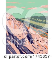 Poster, Art Print Of Waterpocket Fold In The Strike Valley Located In Capitol Reef National Park In Southcentral Utah Wpa Poster Art