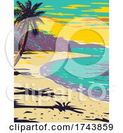 Poster, Art Print Of Trunk Bay Beach Located Within Virgin Islands National Park On The Island Of St John In The Caribbean Sea Wpa Poster Art
