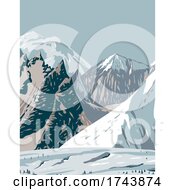 Poster, Art Print Of Mount Hunt Mount Huntington And Mount Dickey Of The Alaska Range Near Denali National Park Wpa Poster Art