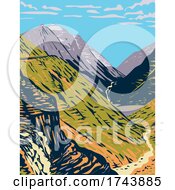 Poster, Art Print Of Goingtothesun Road Viewed From Logan Pass A Scenic Mountain Road In The Rocky Mountains Located In Glacier National Park In Montana Wpa Poster Art