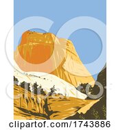 Poster, Art Print Of The Golden Throne Rock Formation Dome Mountain In Capitol Reef National Park In Wayne County Utah Wpa Poster Art