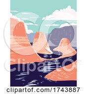 Poster, Art Print Of Lake Powell And Reflection Canyon In Glen Canyon National Recreation Area Utah United States Of America Wpa Poster Art