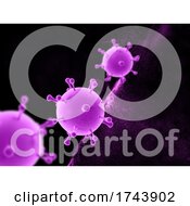 Poster, Art Print Of 3d Medical Background With Floating Abstract Virus Cells