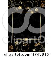 Poster, Art Print Of Decorative Gold And Black Floral Design