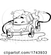 Poster, Art Print Of Black And White Happy Automobile In A Car Wash