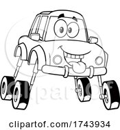 Poster, Art Print Of Black And White Car Lifting Itself Up On Extensions