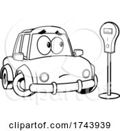 Poster, Art Print Of Black And White Car At A Parking Meter