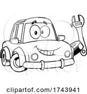 Poster, Art Print Of Black And White Car Holding A Wrench