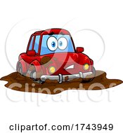Poster, Art Print Of Dirty Car Stuck In A Mud Puddle