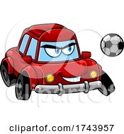 Poster, Art Print Of Tough Car Mascot Playing Soccer Or Football