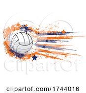 Poster, Art Print Of Volleyball With Stars And Grunge