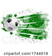 Poster, Art Print Of Soccer Ball With Stars And Grunge