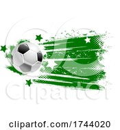 Poster, Art Print Of Soccer Ball With Stars And Grunge
