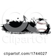 Poster, Art Print Of Baseball With Silhouettes And Grunge