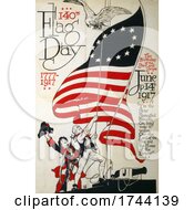 Poster, Art Print Of American Flag Day In 1917