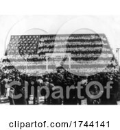 Poster, Art Print Of School Students In Bleachers Forming The American Flag In 1910