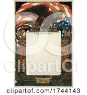 Poster, Art Print Of American Flag And Bald Eagle On A Blank Scroll For The Roll Of Honor