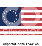 Poster, Art Print Of The 13 White Stars Circling Over Blue In The Corner Of The Red And White Striped Betsy Ross American Flag
