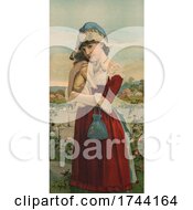 Poster, Art Print Of Young Lady Hugging A Pug Dog