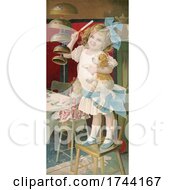 Girl Holding A Dog And Ringing A Bell