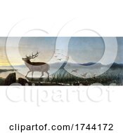 Poster, Art Print Of Deer And Ducks At Sunrise