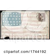 Poster, Art Print Of Civil War Envelope Showing 34 Star American Flag