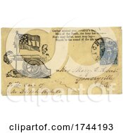 Poster, Art Print Of Civil War Envelope Showing Confederate Stars And Bars Flag Over Cannon With Patriotic Verse
