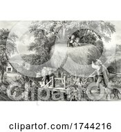 Poster, Art Print Of Farmers Transporting A Wagon On Hay With Children Riding On Top