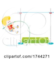 Poster, Art Print Of Boy Doing A Pole Vault