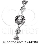 Poster, Art Print Of Genetic Defect Skull And Dna Strand