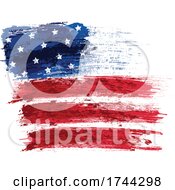 Poster, Art Print Of Painted American Flag Stars And Stripes