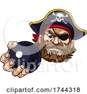 Pirate Ten Pin Bowling Ball Sports Mascot Cartoon