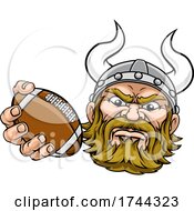 Poster, Art Print Of Viking American Football Sports Mascot Cartoon