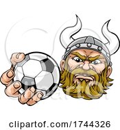 Viking Soccer Football Ball Sports Mascot Cartoon