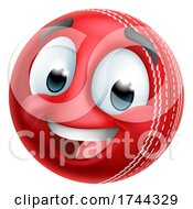 Poster, Art Print Of Cricket Ball Emoticon Face Emoji Cartoon Icon