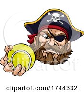 Poster, Art Print Of Pirate Tennis Ball Sports Mascot Cartoon