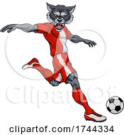 Poster, Art Print Of Wolf Soccer Football Player Animal Sports Mascot