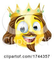 Poster, Art Print Of King Emoticon Emoji Face Gold Crown Cartoon Icon