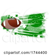 American Football With Green And White Grunge