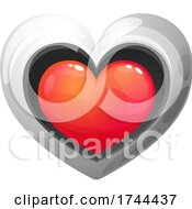Poster, Art Print Of Silver And Red Heart