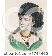 Poster, Art Print Of Portrait Of A Black Haired Irish Beaty With A Butterfly In Her Hair