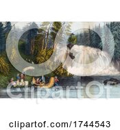 Poster, Art Print Of People With Boats At Falls Des Chats Or Chats Falls Ottawa River Canada
