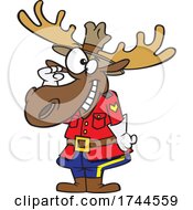Poster, Art Print Of Cartoon Saluting Mountie Moose