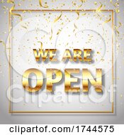 Poster, Art Print Of Glittery Gold We Are Open Sign