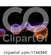 Poster, Art Print Of 3d Abstract Medical Background With Virus Cells On Particles Design