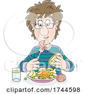 Poster, Art Print Of Guy Eating A Meal