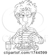Poster, Art Print Of Man Eating A Meal